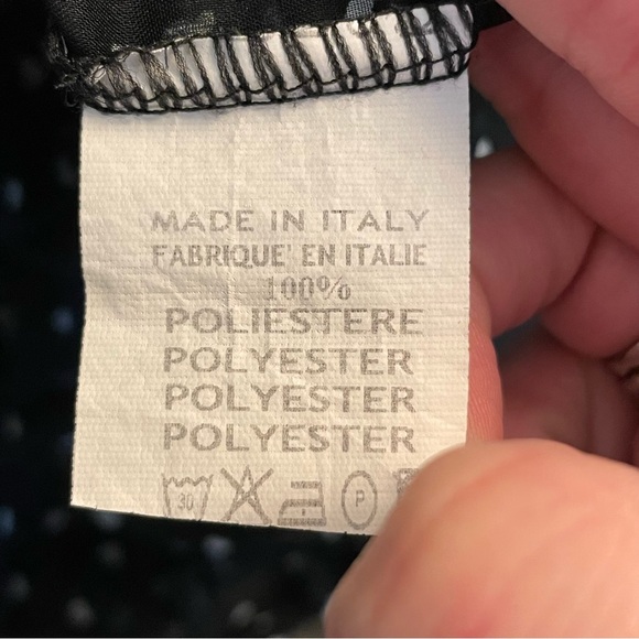 Brandy Melville Black & White Polka Dot Sheer Sleeveless Open Back Crop Tank Top - Picture 4 of 4